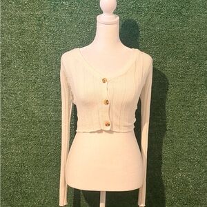 Aeropostale Cream Knit Cardigan